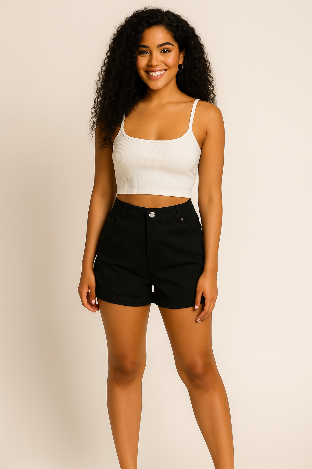 Denim Black Shorts